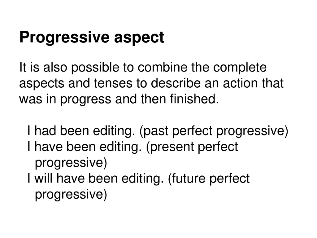 progressive aspect 2