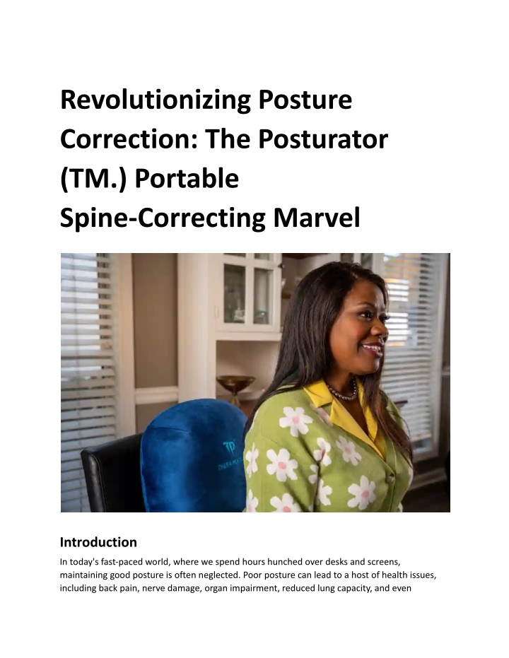 revolutionizing posture correction the posturator