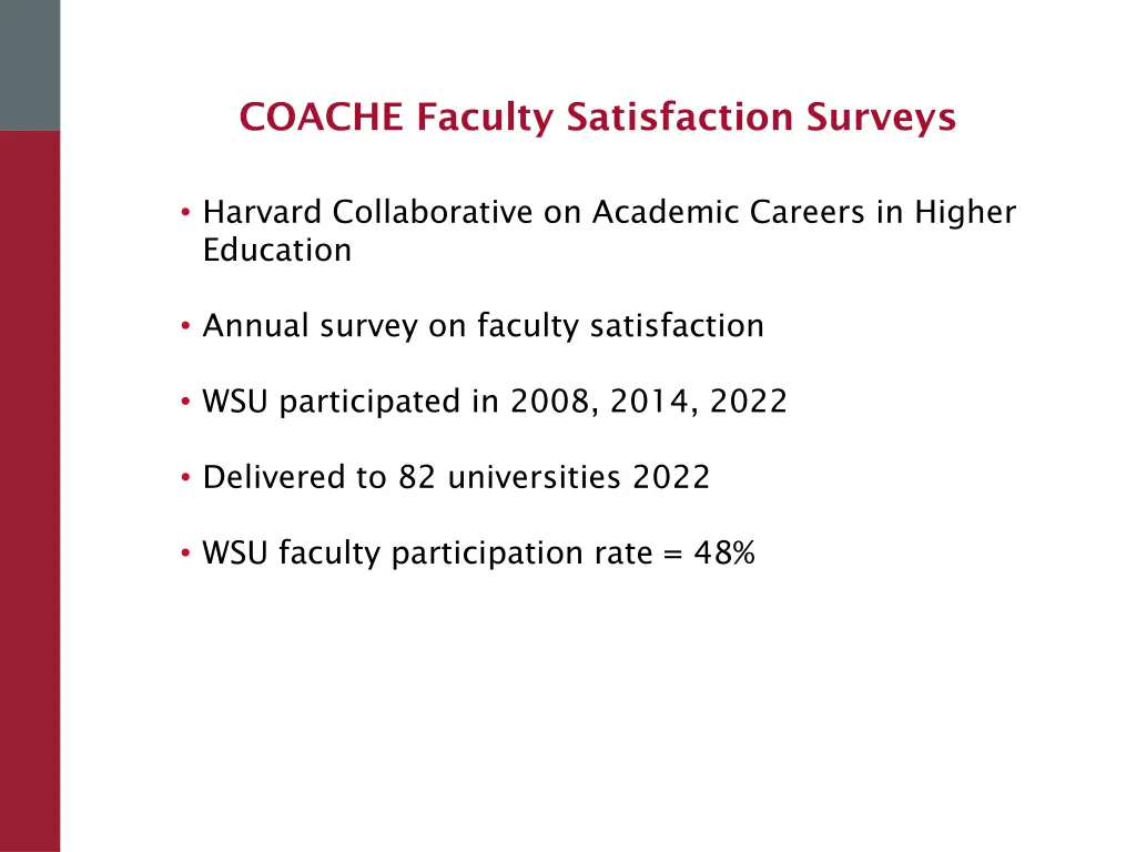 coache faculty satisfaction surveys