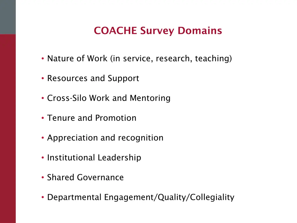 coache survey domains