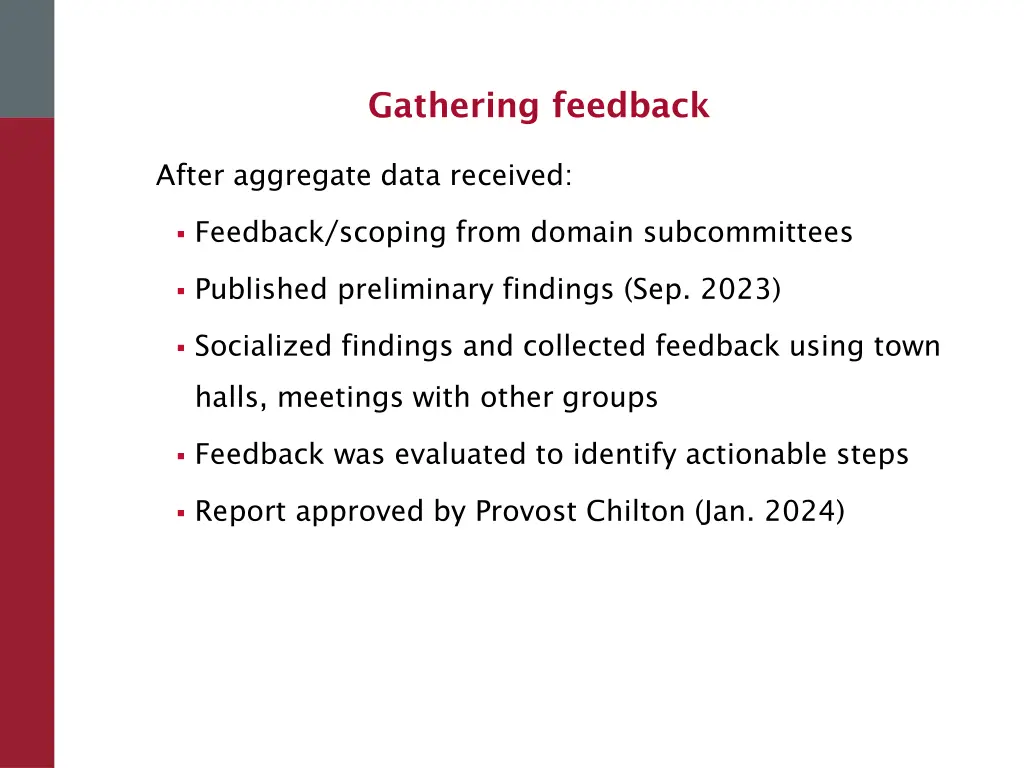 gathering feedback