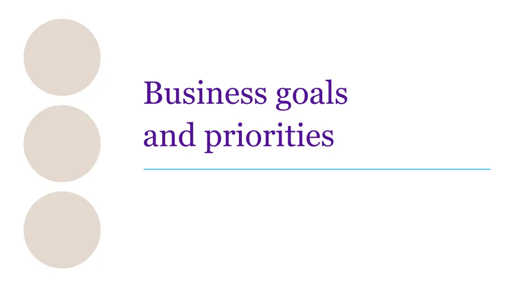 business goals and priorities