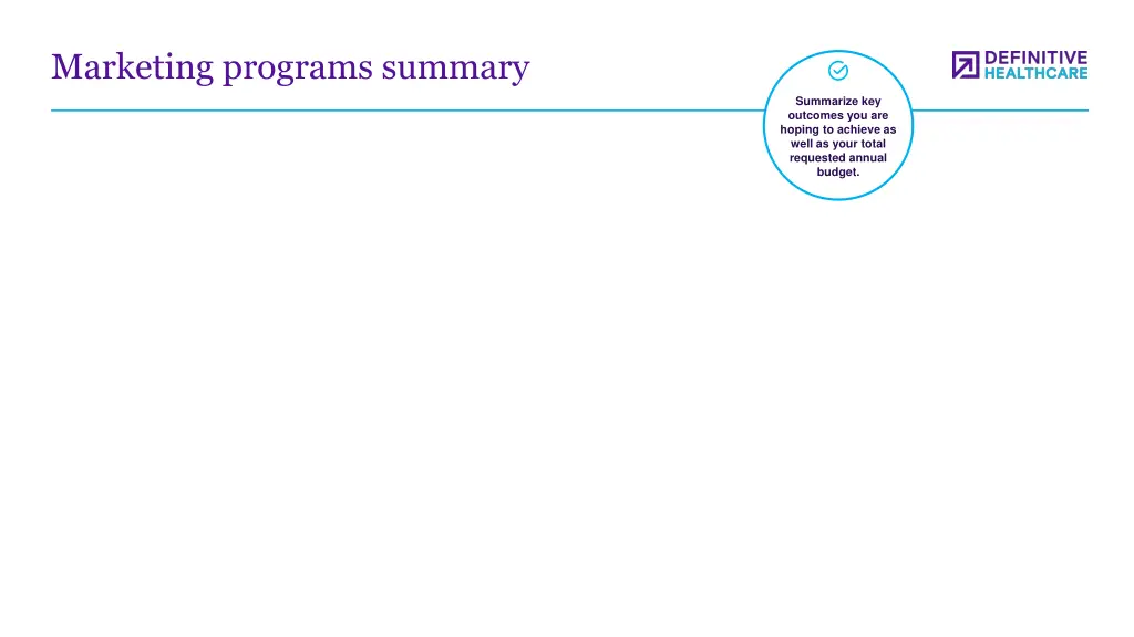 marketing programs summary