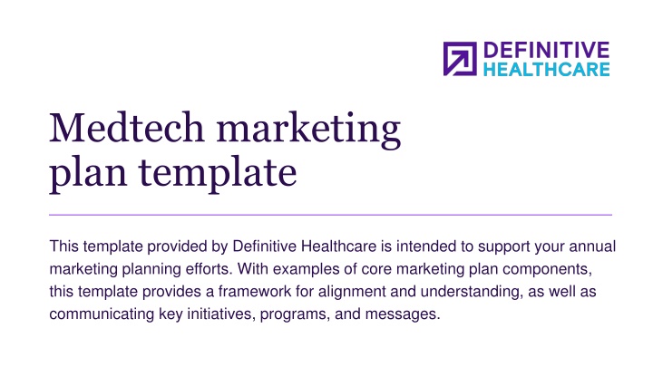 medtech marketing plan template