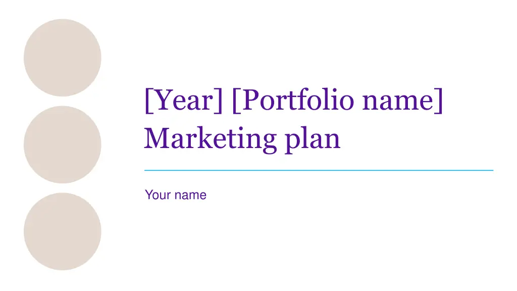 year portfolio name marketing plan