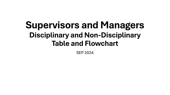 supervisors and managers disciplinary