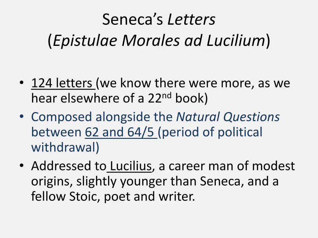 seneca s letters epistulae morales ad lucilium