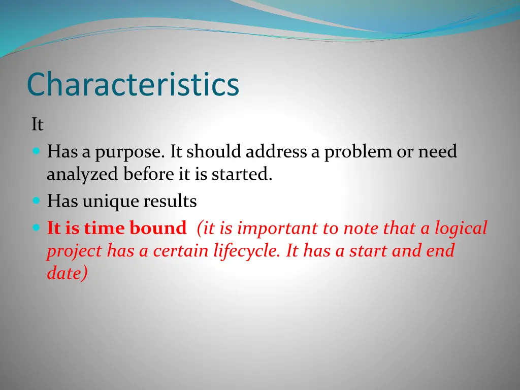 characteristics