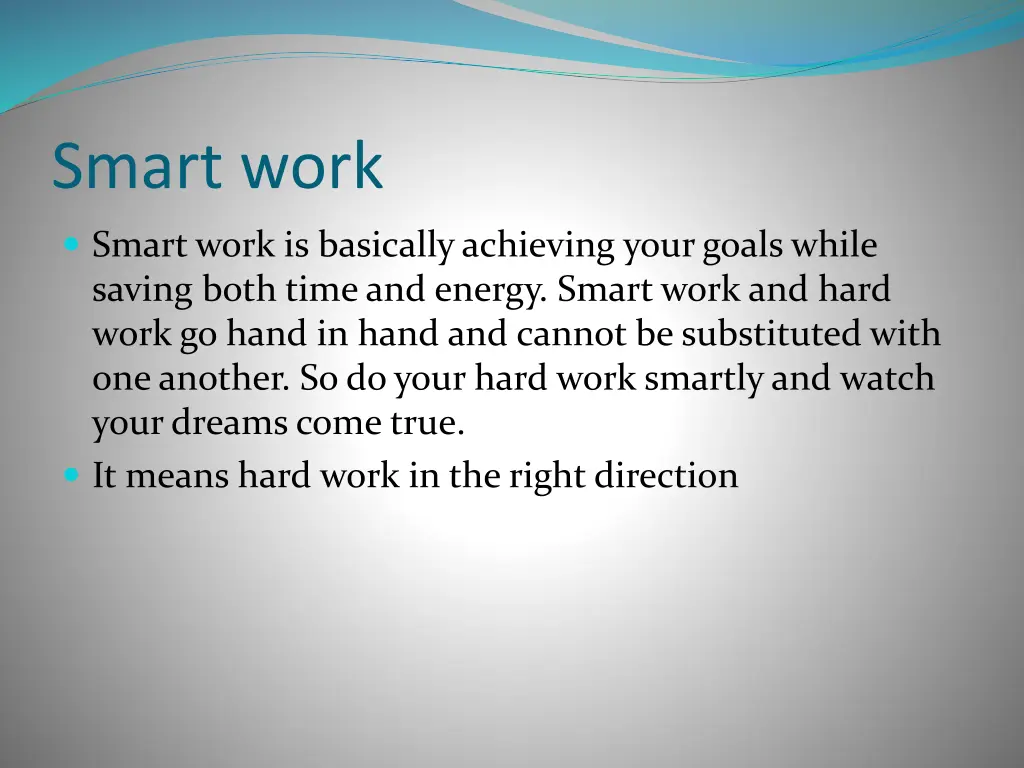 smart work