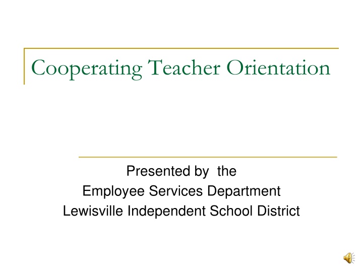 cooperating teacher orientation