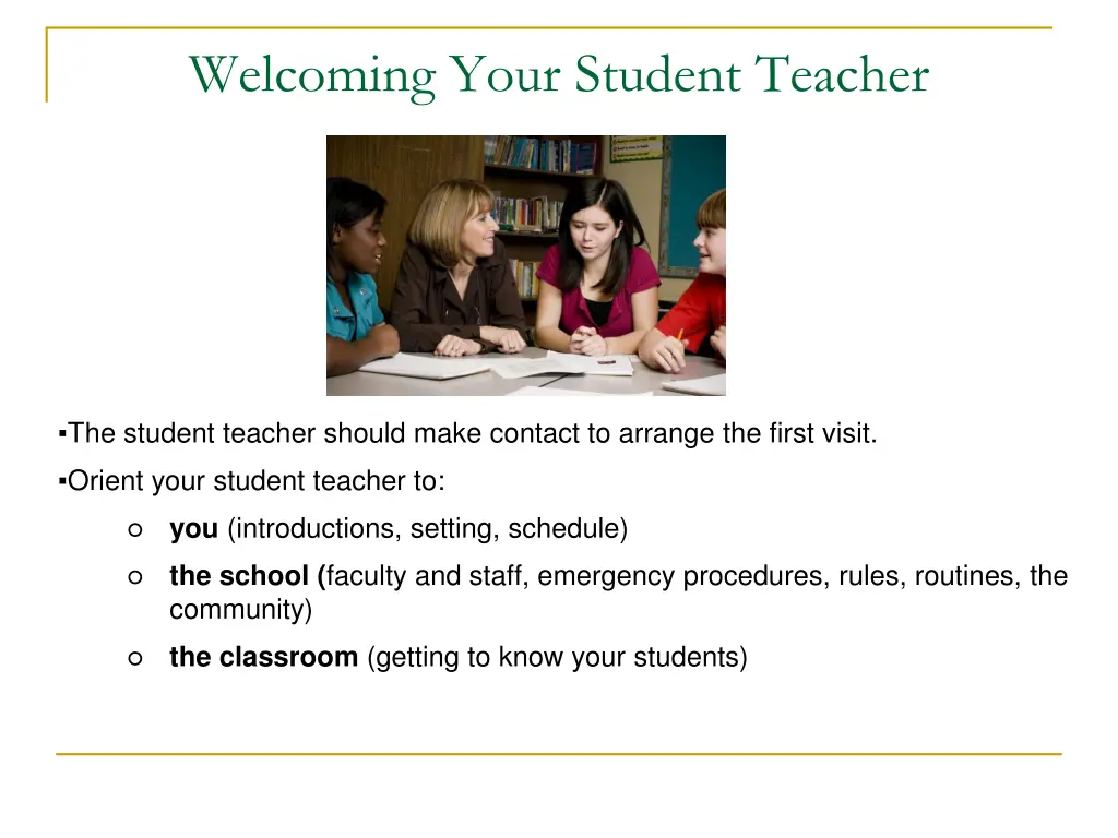welcoming your student teacher