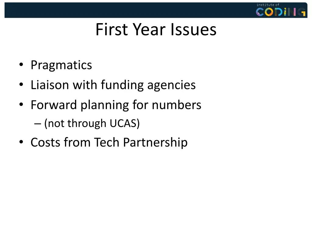 first year issues