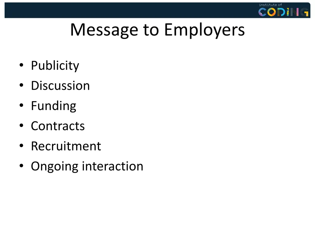 message to employers