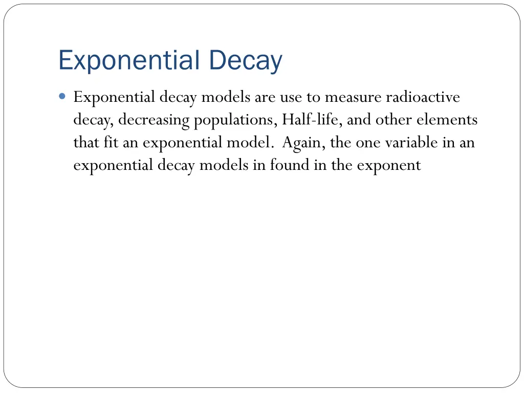 exponential decay