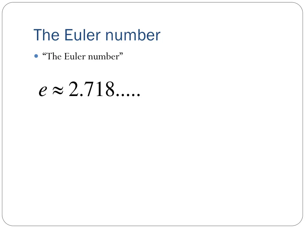 the euler number