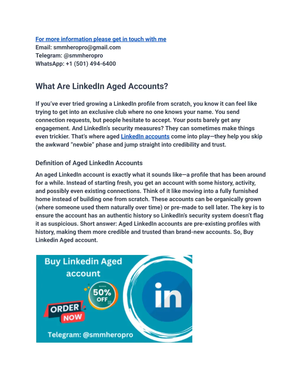 for more information please get in touch with