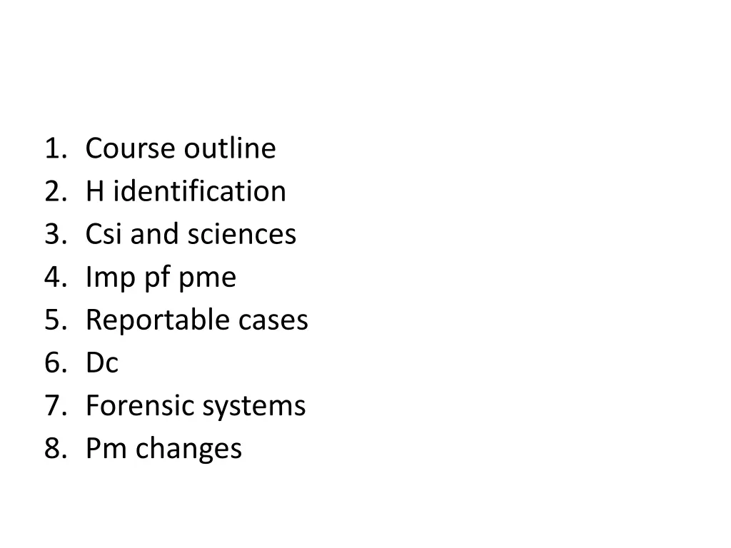 1 course outline 2 h identification