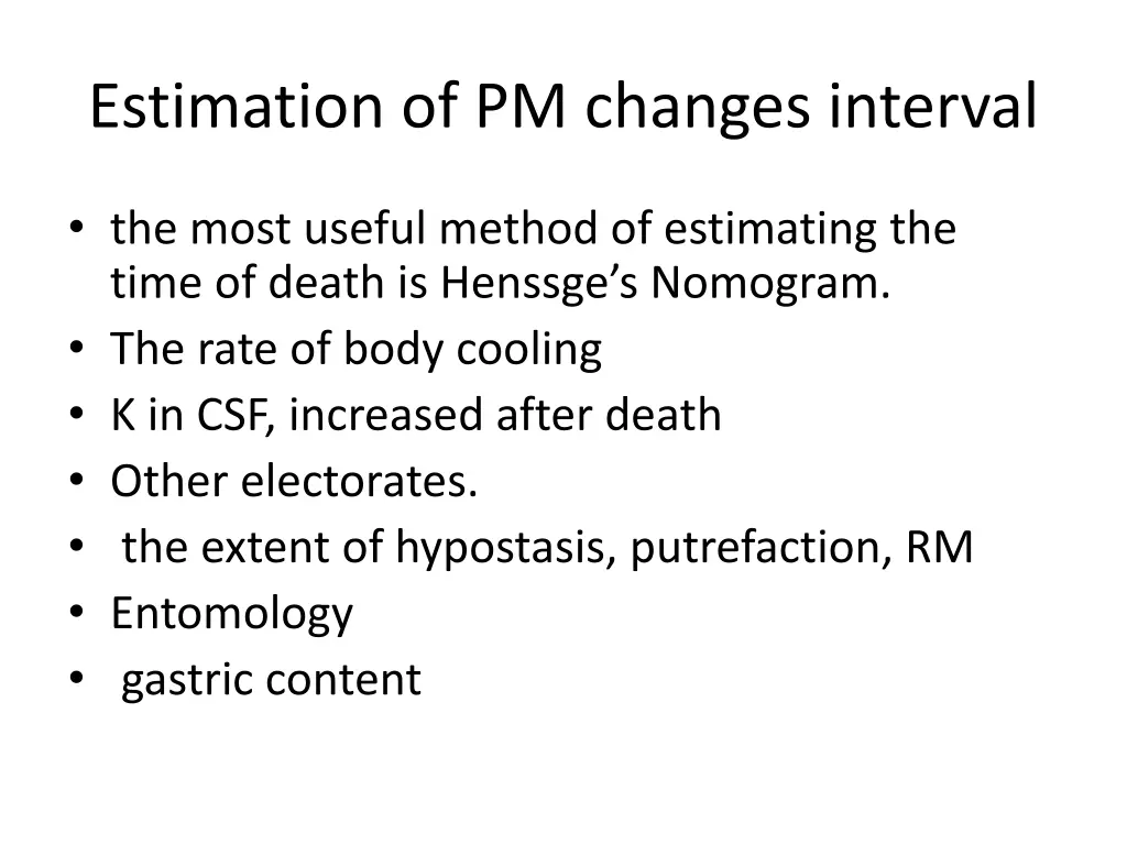estimation of pm changes interval