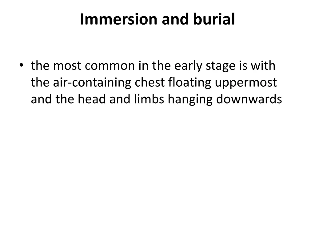 immersion and burial
