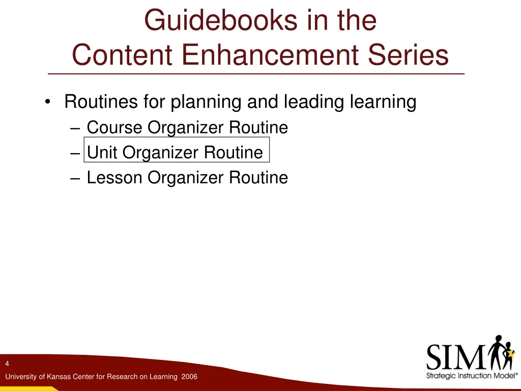guidebooks in the content enhancement series