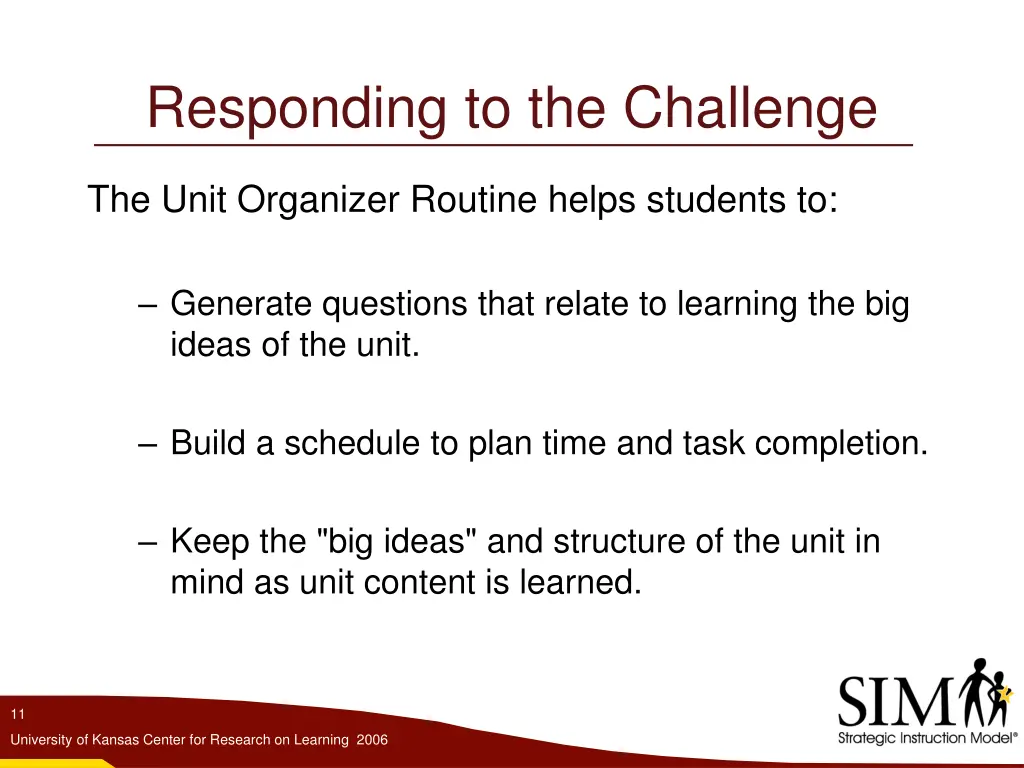 responding to the challenge 1