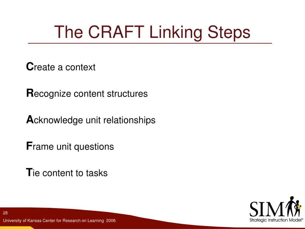the craft linking steps 1