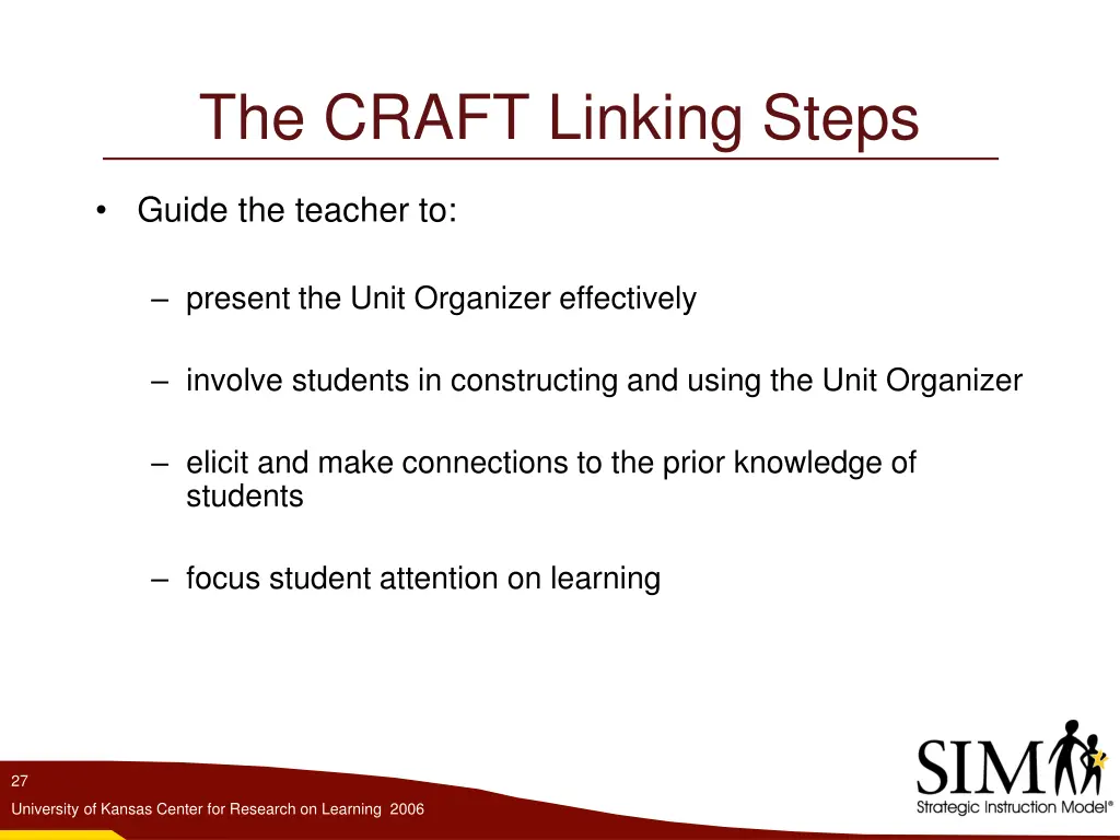 the craft linking steps