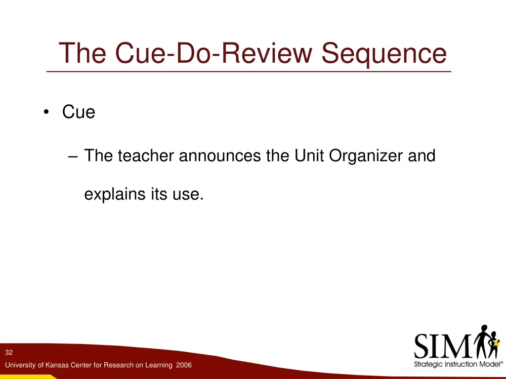 the cue do review sequence 1
