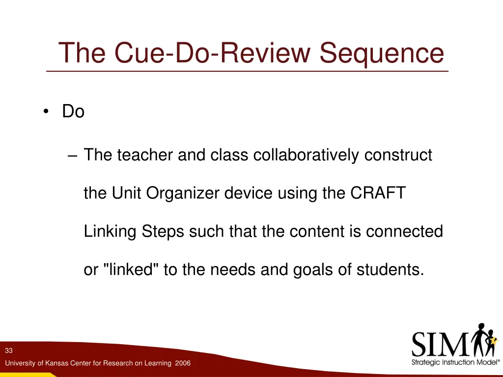 the cue do review sequence 2