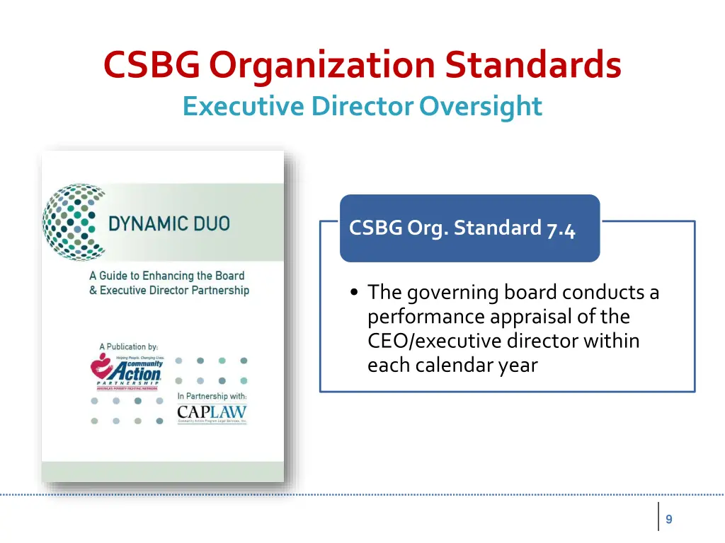 csbg organization standards executive director