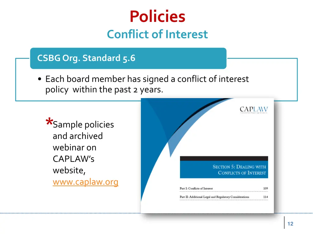 policies conflict of interest