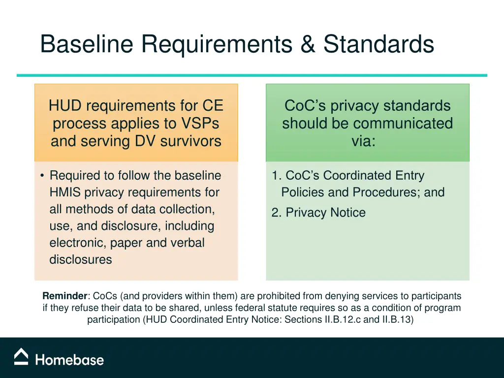 baseline requirements standards