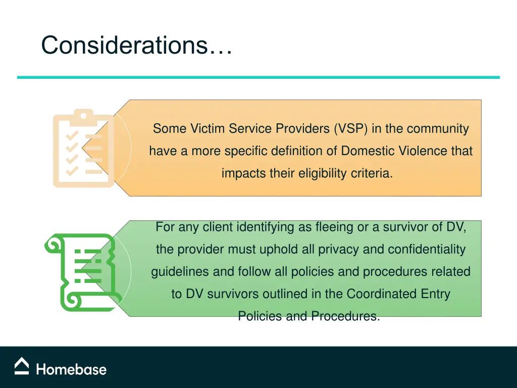 considerations