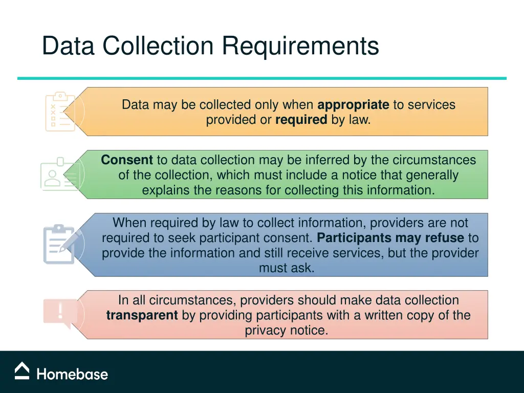 data collection requirements