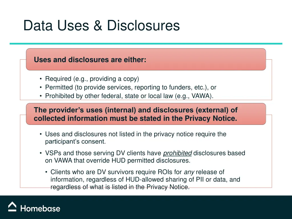 data uses disclosures