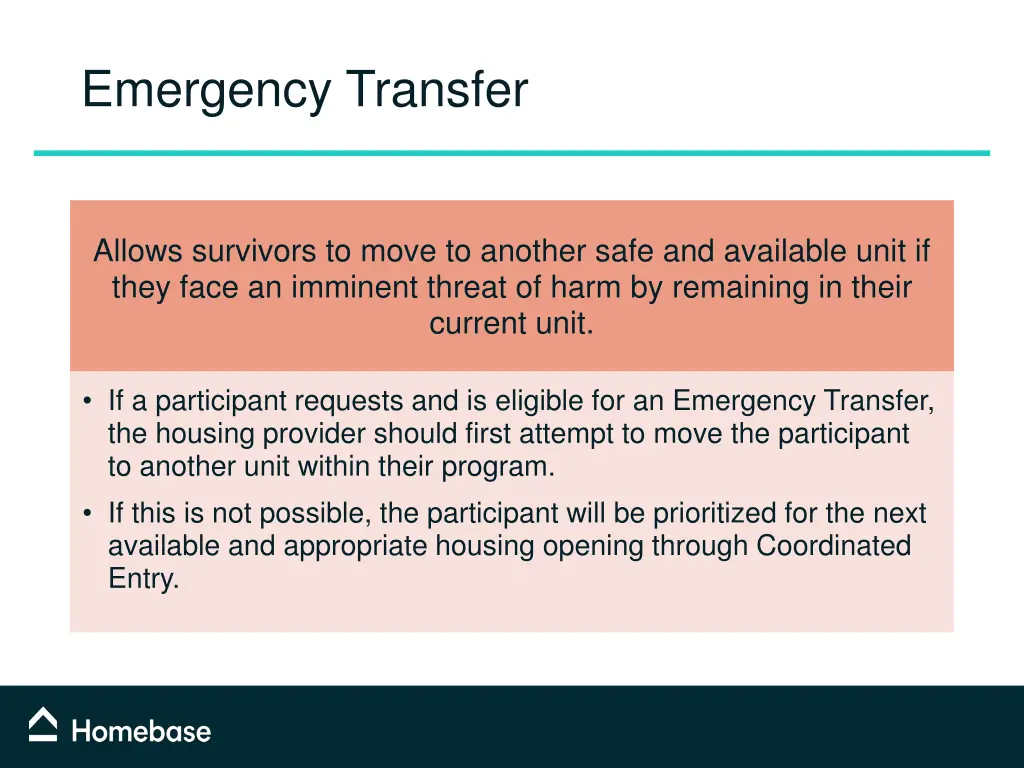 emergency transfer