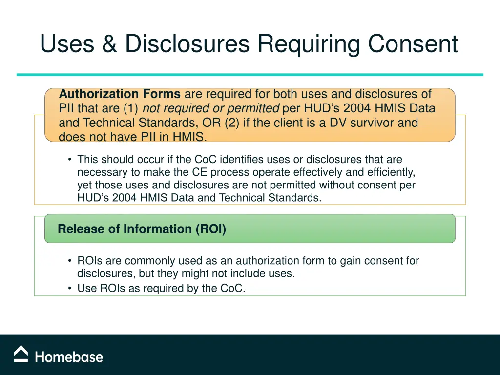 uses disclosures requiring consent