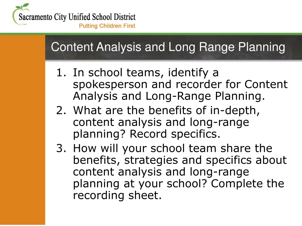 content analysis and long range planning