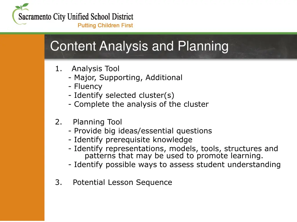 content analysis and planning