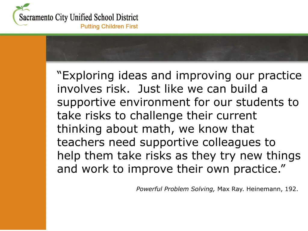 exploring ideas and improving our practice