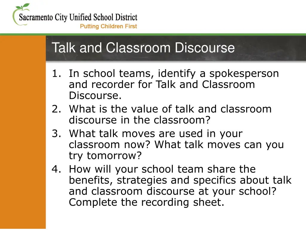 talk and classroom discourse