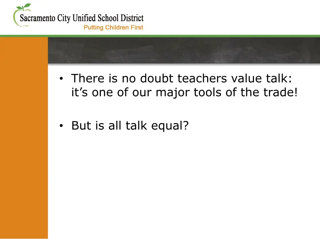 there is no doubt teachers value talk