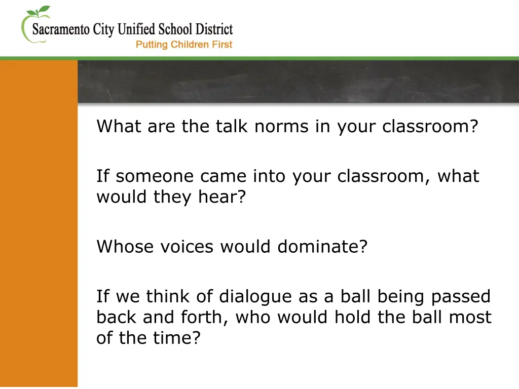 what are the talk norms in your classroom