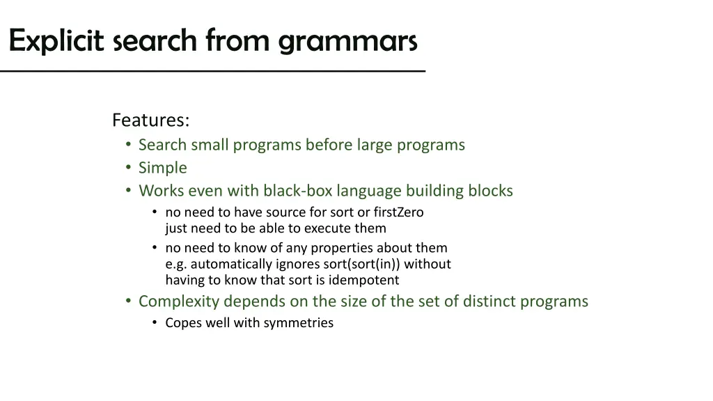 explicit search from grammars 2