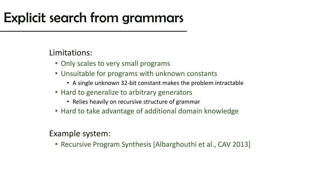 explicit search from grammars 3