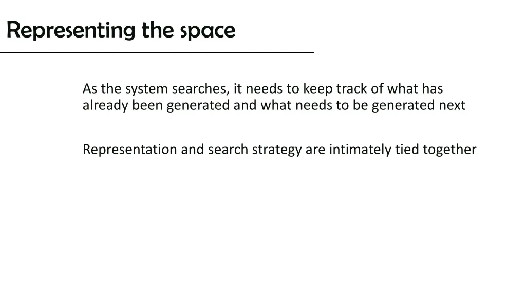 representing the space