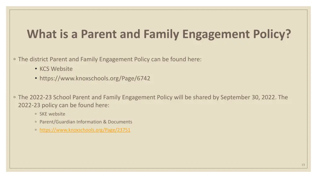 what is a parent and family engagement policy 1