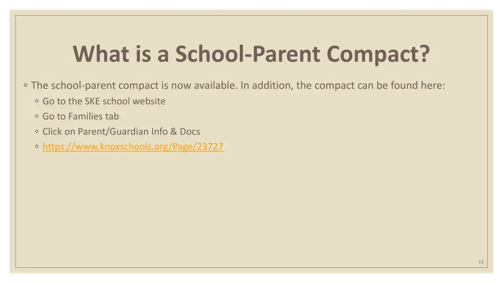 what is a school parent compact