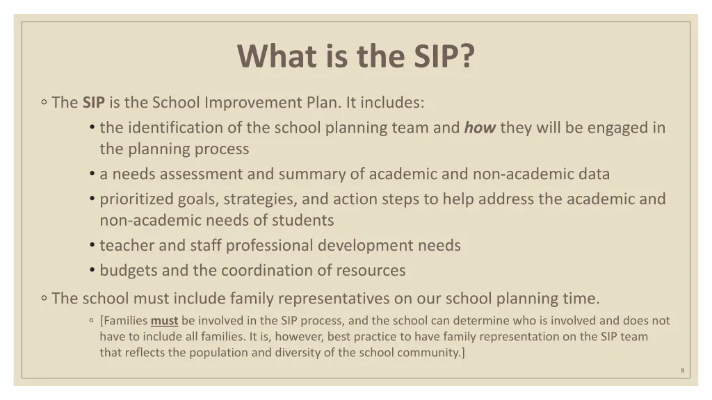 what is the sip