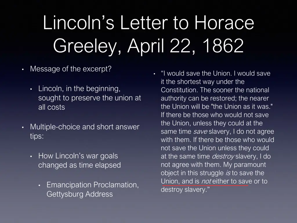 lincoln s letter to horace greeley april 22 1862